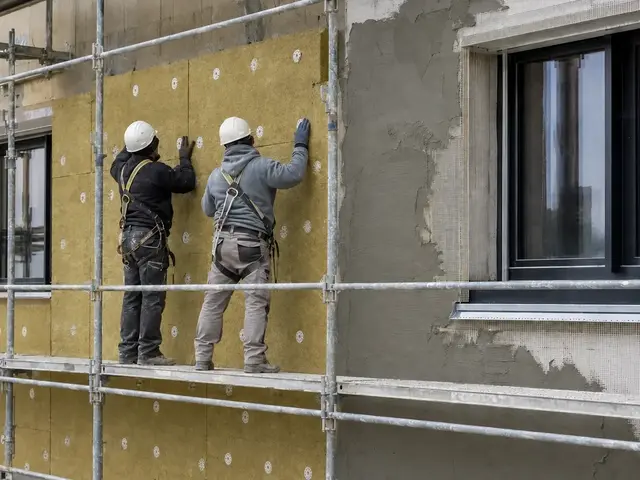 Échafaudage installé pour un chantier d’isolation thermique par l’extérieur